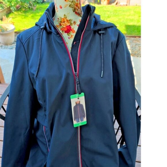 Tommy Hilfiger Women Windbreaker Hooded Jacket, Navy,  Sz.XL. NWT - Picture 1 of 10